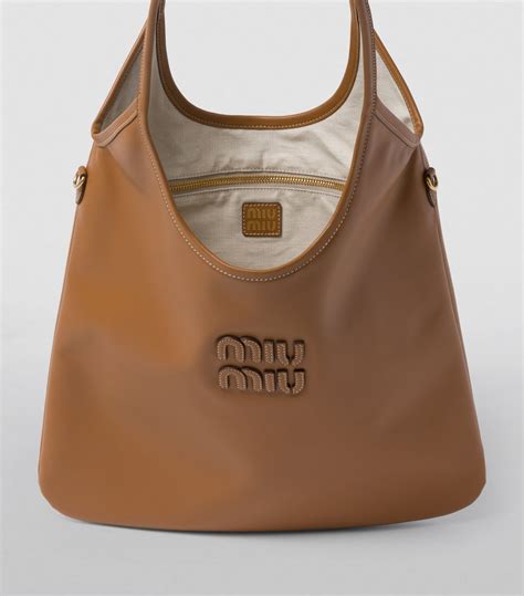 Miu Miu Women's' IVY Leather Tote Bag in Brown .